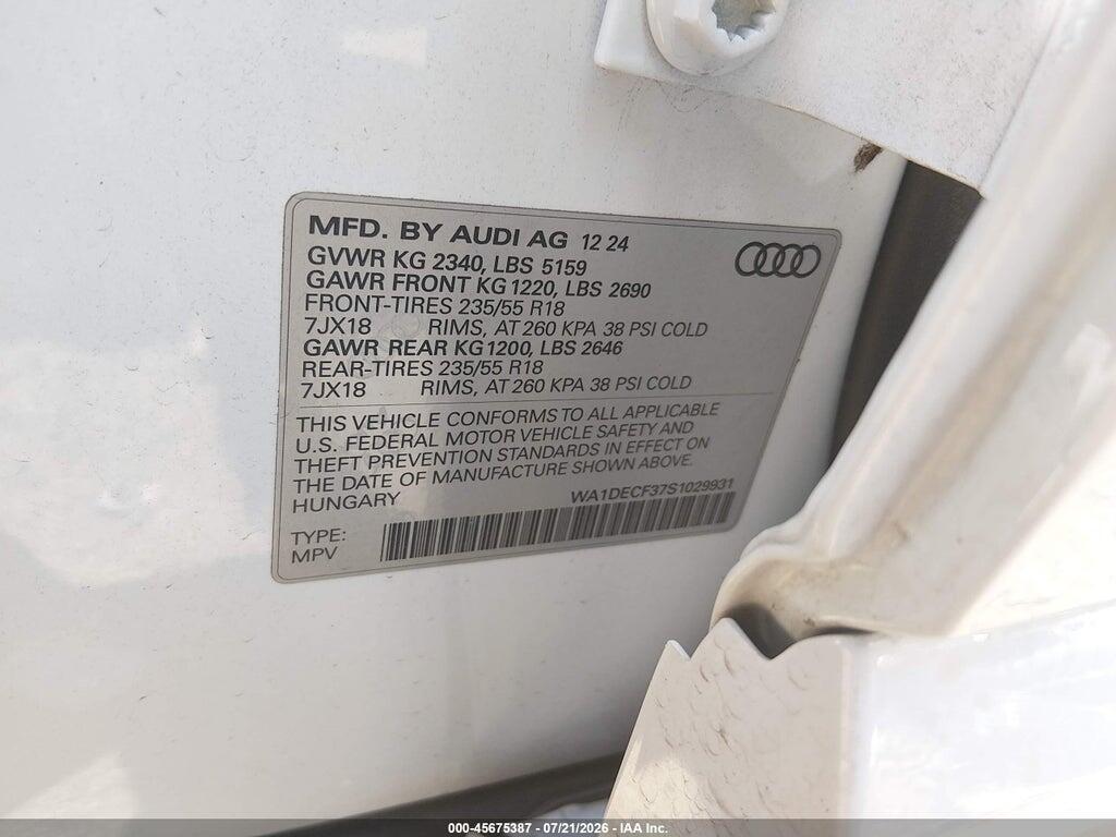 WA1DECF37S1029931 2025 AUDI Q3 photo no. 9