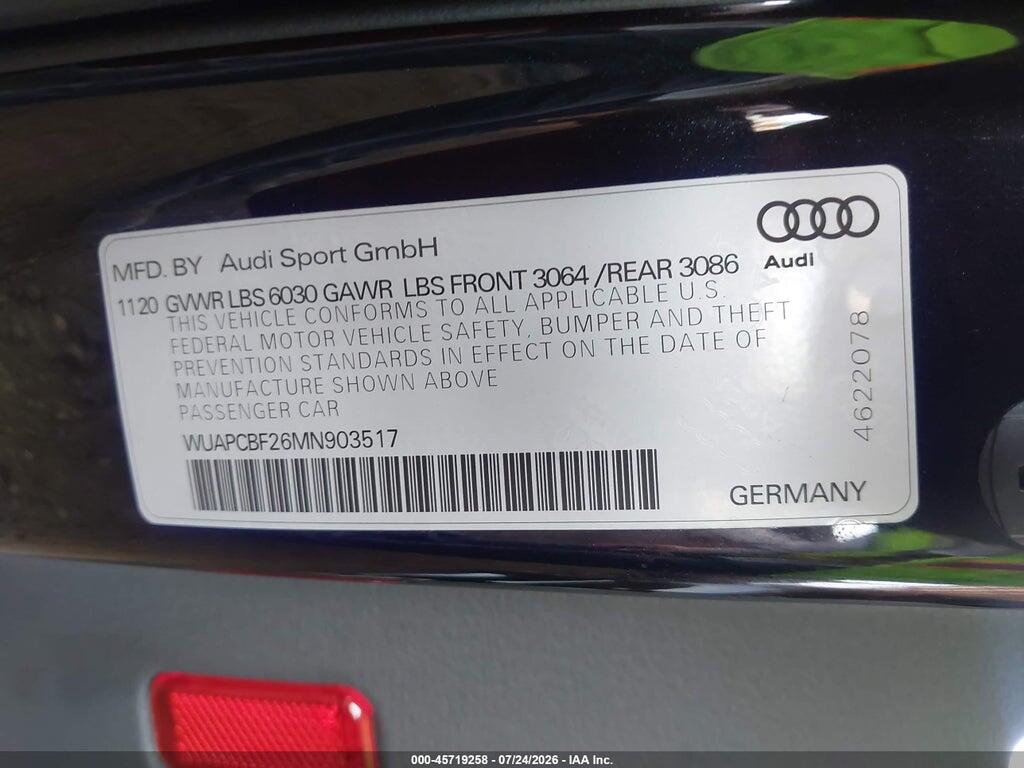 WUAPCBF26MN903517 2021 AUDI RS 7 SPORTBACK photo no. 9