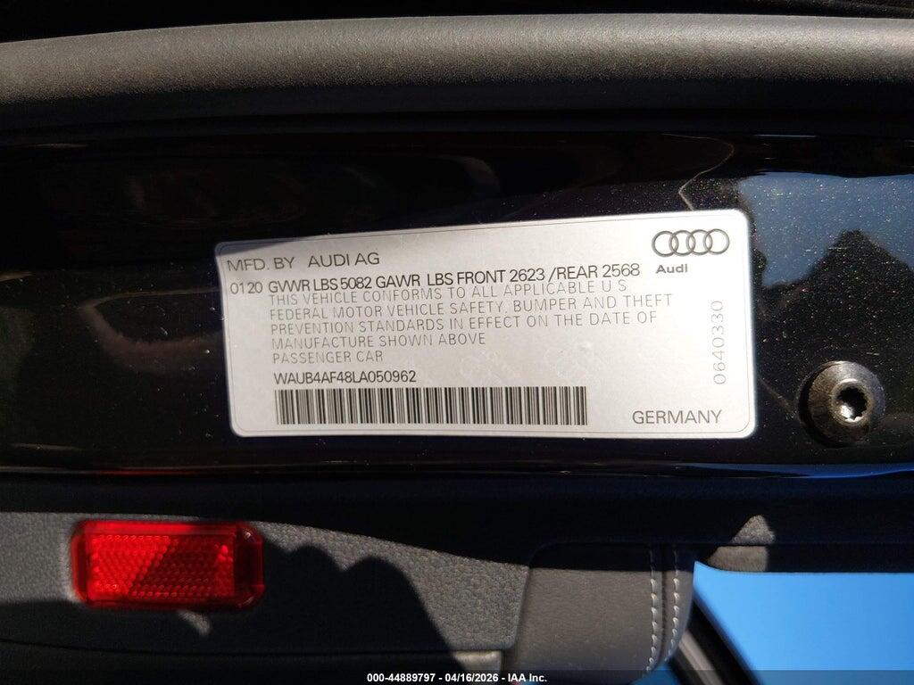 WAUB4AF48LA050962 2020 AUDI S4 photo no. 9