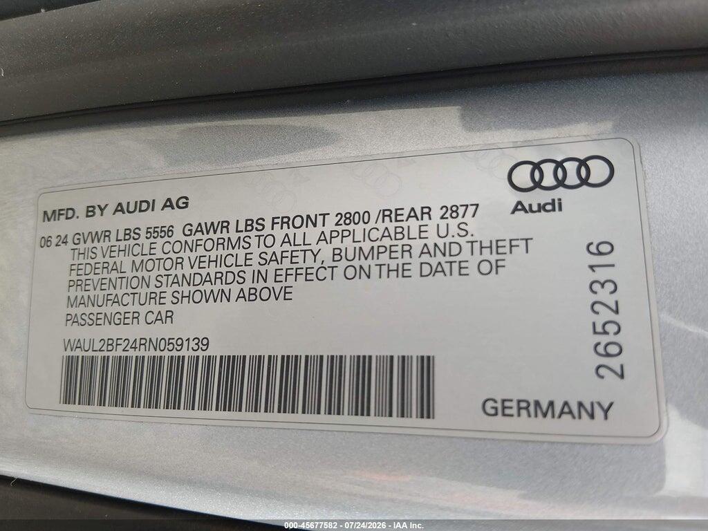 WAUL2BF24RN059139 2024 AUDI A6 photo no. 9