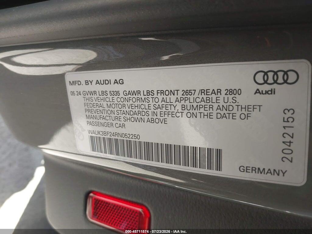 WAUK3BF24RN052250 2024 AUDI A6 photo no. 9