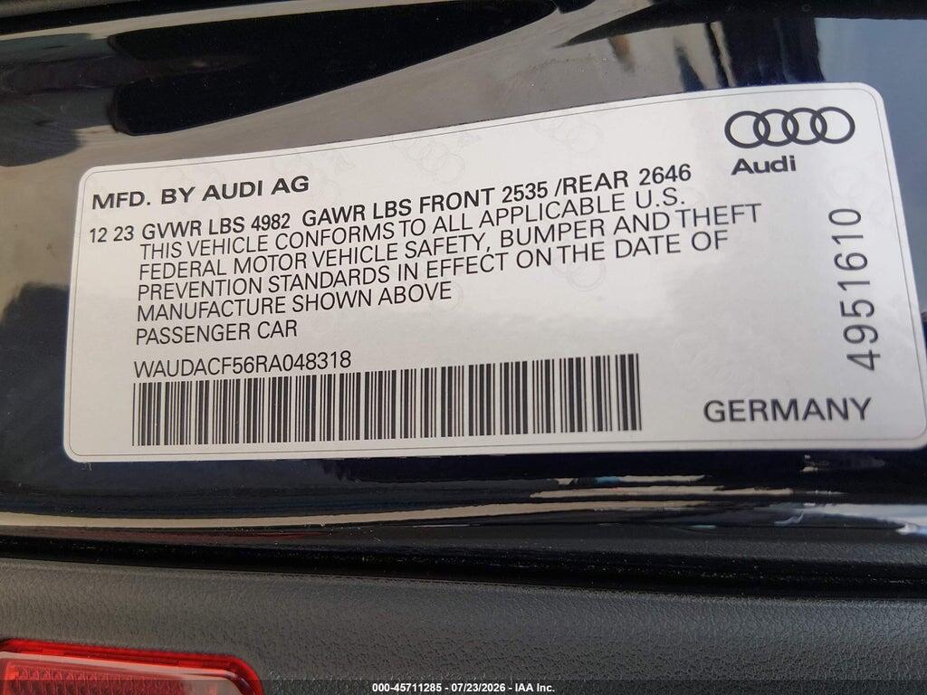 WAUDACF56RA048318 2024 AUDI A5 SPORTBACK photo no. 9