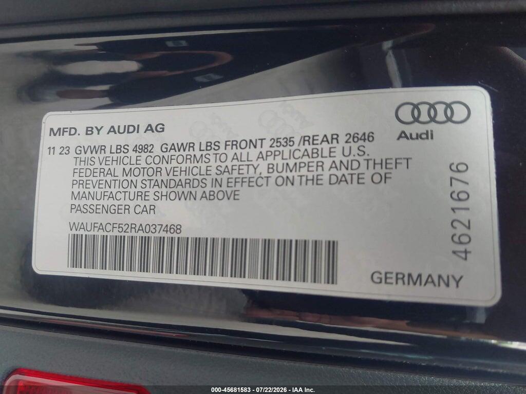 WAUFACF52RA037468 2024 AUDI A5 SPORTBACK photo no. 9