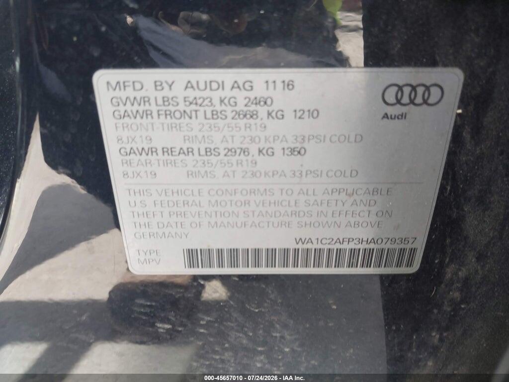 WA1C2AFP3HA079357 2017 AUDI Q5 photo no. 9