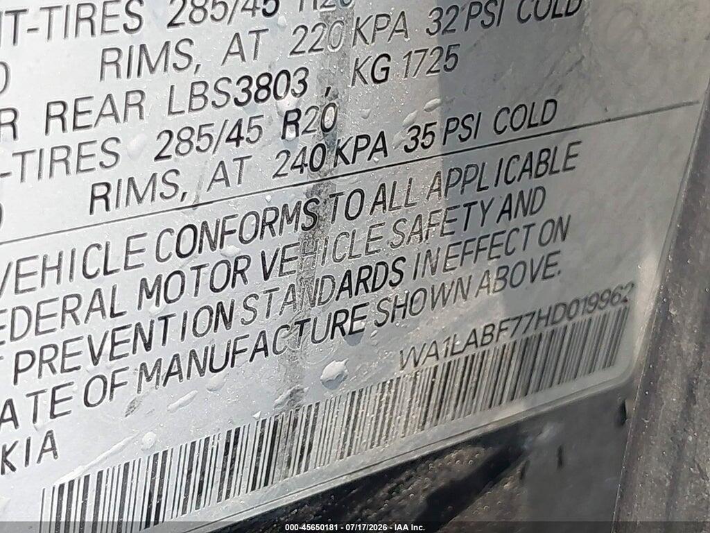 WA1LABF77HD019962 2017 AUDI Q7 photo no. 9