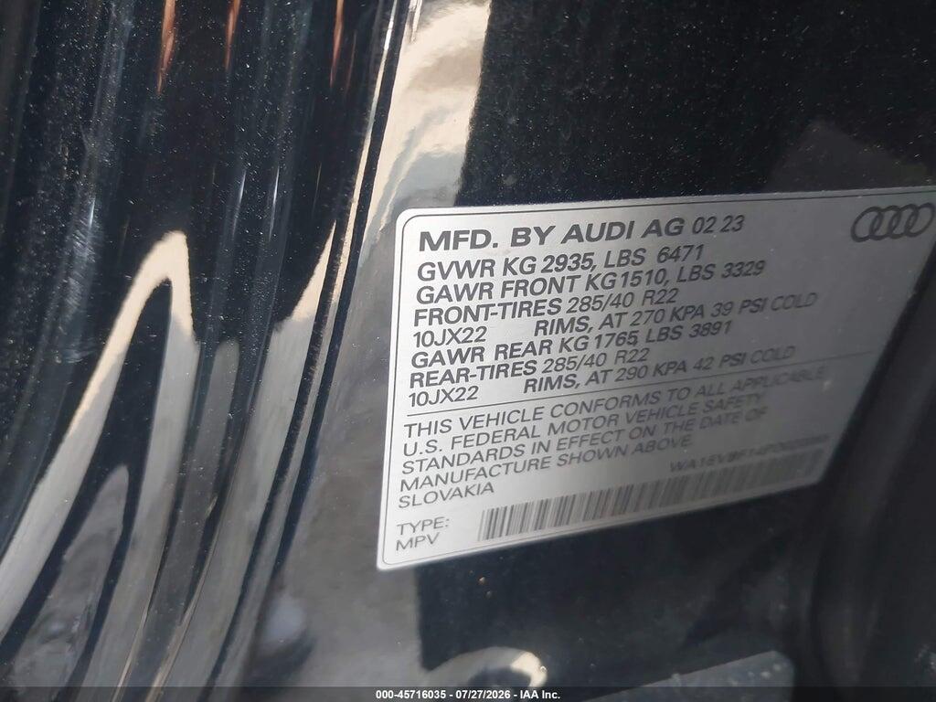WA1EVBF14PD022065 2023 AUDI Q8 photo no. 9