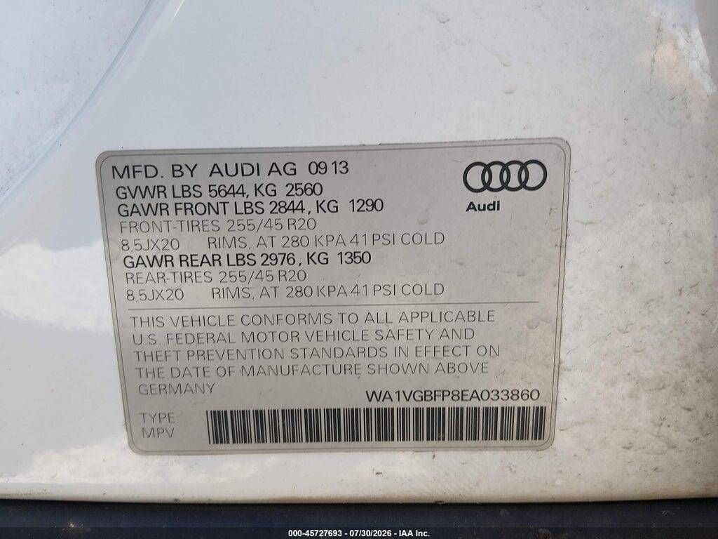 WA1VGBFP8EA033860 2014 AUDI SQ5 photo no. 9