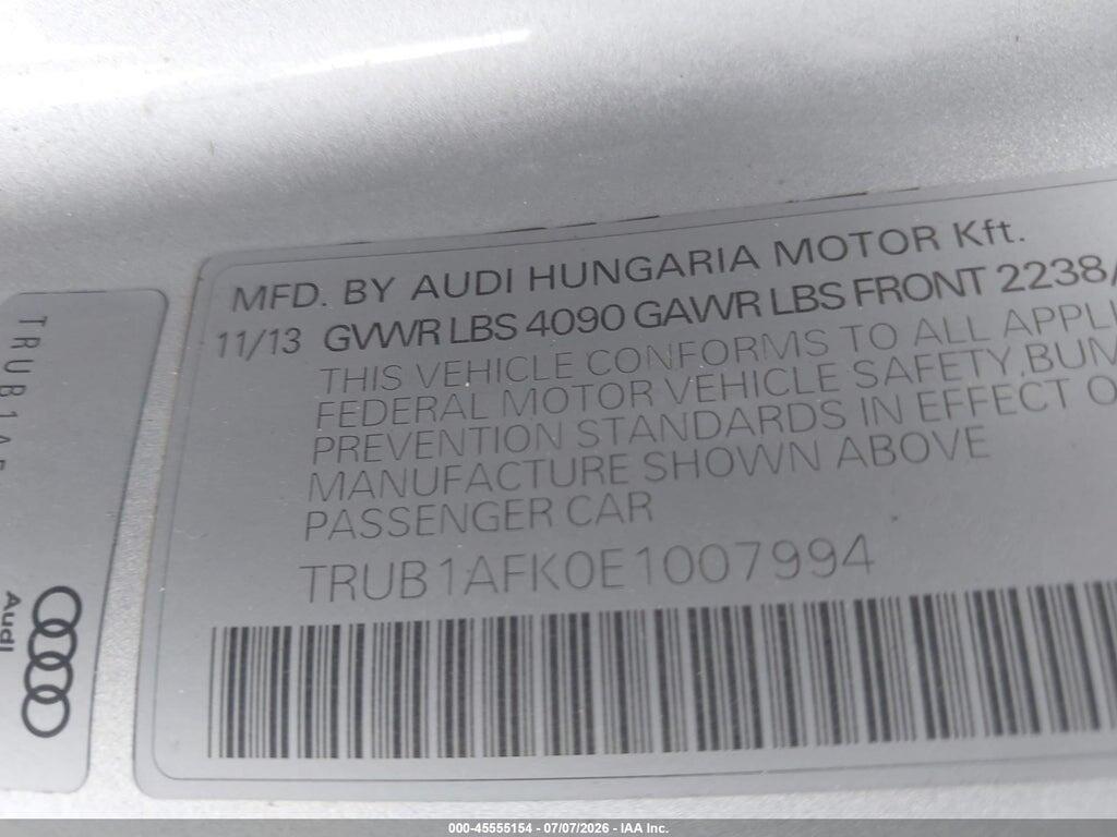 TRUB1AFK0E1007994 2014 AUDI TTS photo no. 9