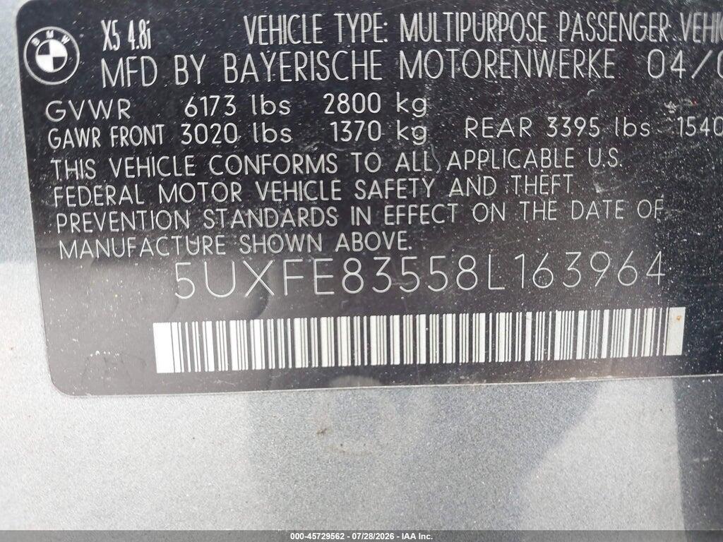 5UXFE83558L163964 2008 BMW X5 photo no. 9