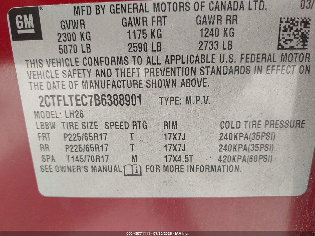 2CTFLTEC7B6388901 2011 GMC TERRAIN photo no. 9