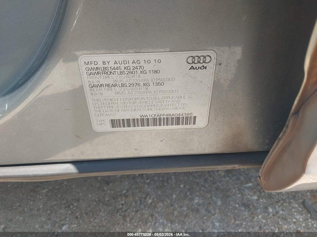 WA1CFAFP4BA044385 2011 AUDI Q5 photo no. 9