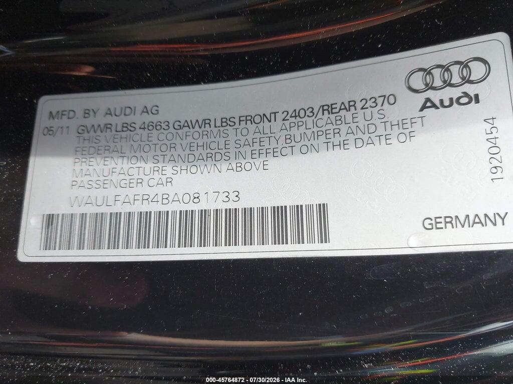 WAULFAFR4BA081733 2011 AUDI A5 photo no. 9