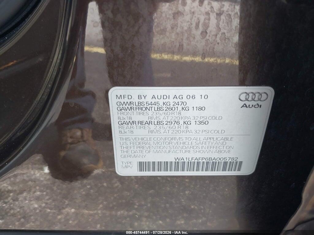 WA1LFAFP6BA005782 2011 AUDI Q5 photo no. 9