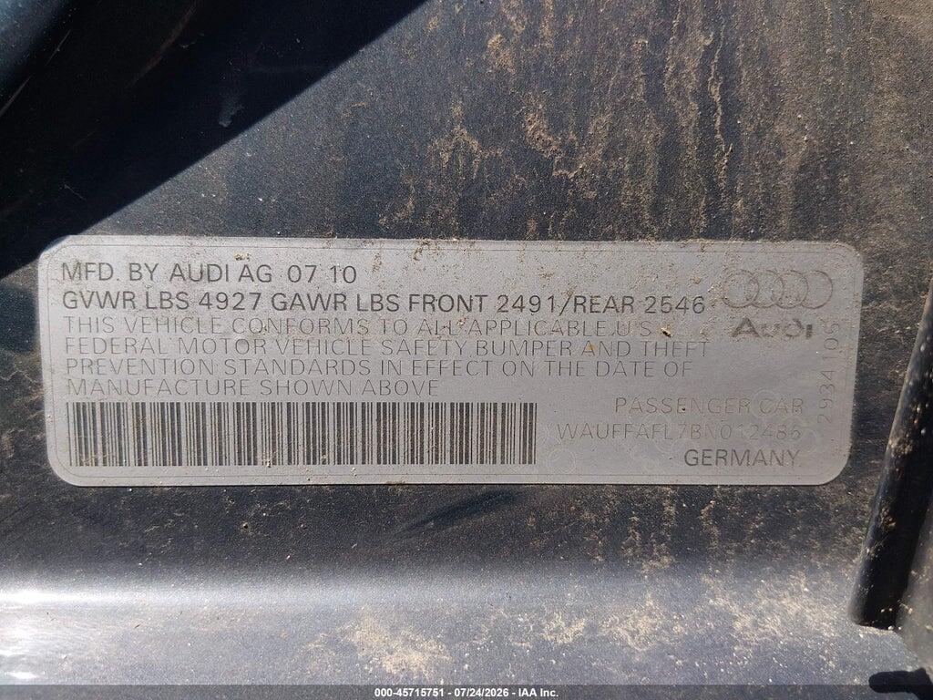 WAUFFAFL7BN012486 2011 AUDI A4 photo no. 9