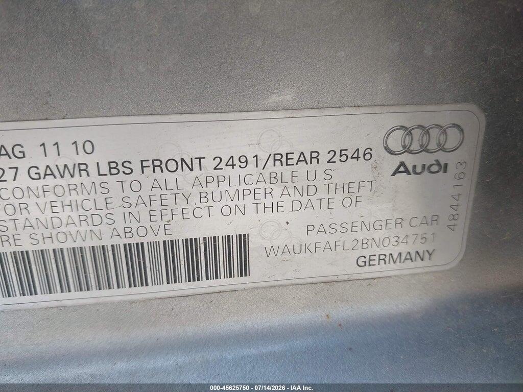 WAUKFAFL2BN034751 2011 AUDI A4 photo no. 9