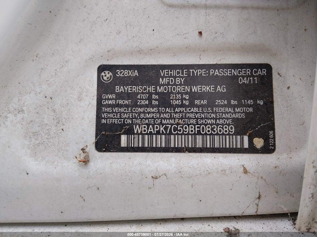 WBAPK7C59BF083689 2011 BMW 328I photo no. 9