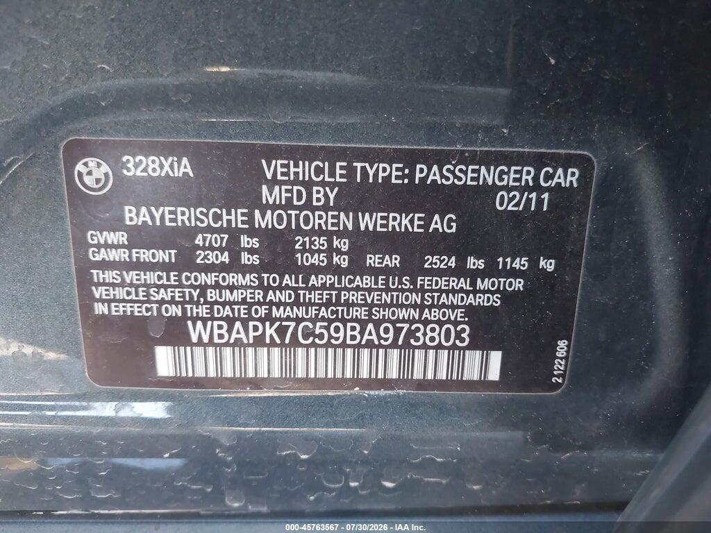 WBAPK7C59BA973803 2011 BMW 328I photo no. 9