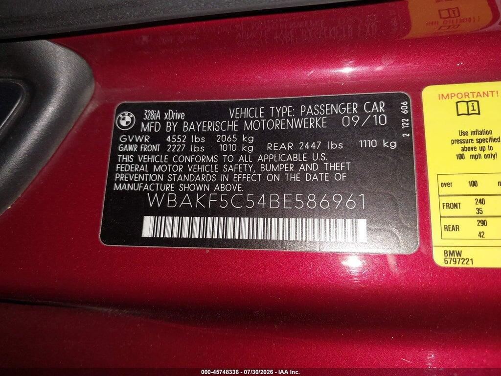 WBAKF5C54BE586961 2011 BMW 328I photo no. 9