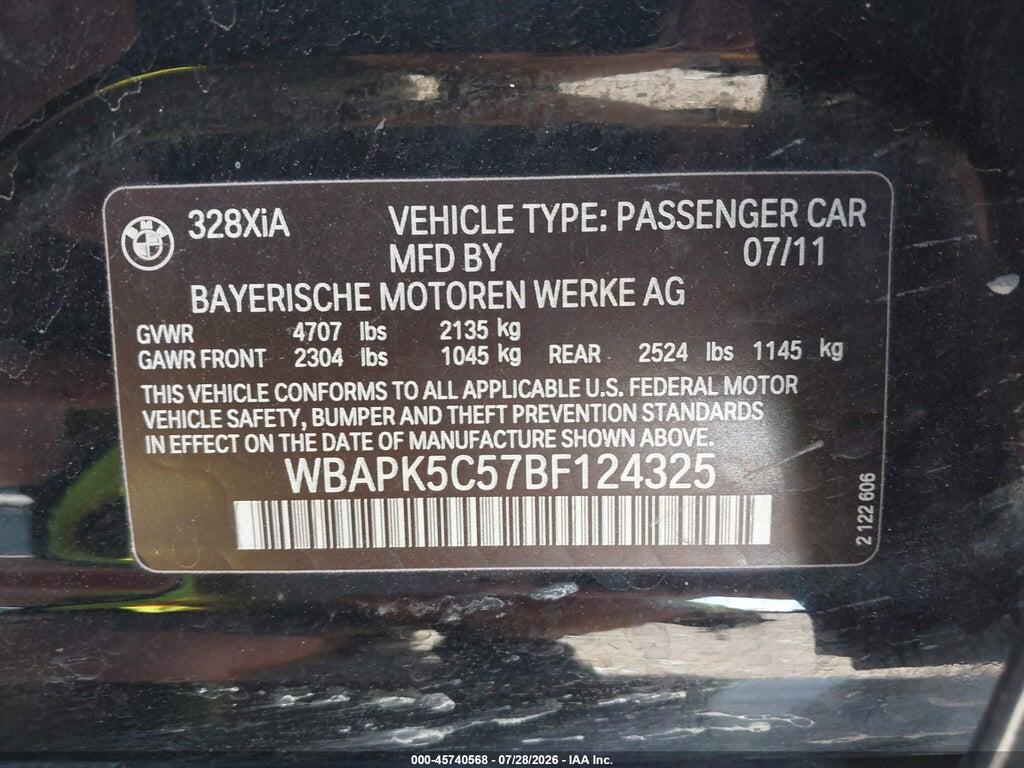 WBAPK5C57BF124325 2011 BMW 328I photo no. 9