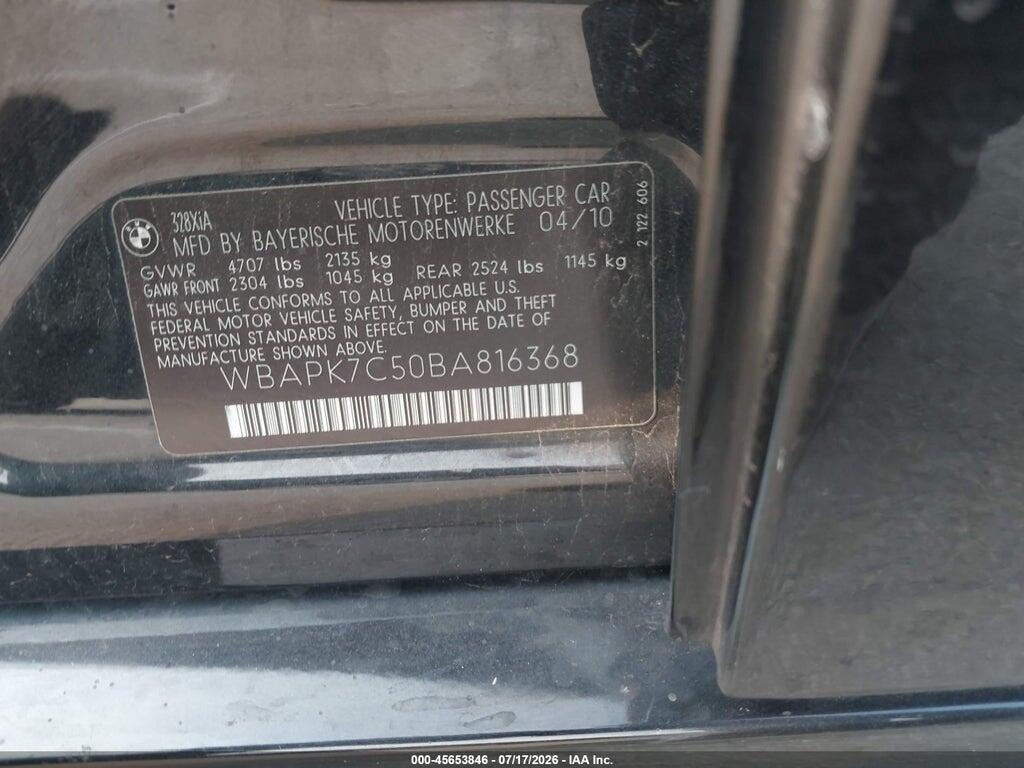 WBAPK7C50BA816368 2011 BMW 328I photo no. 9