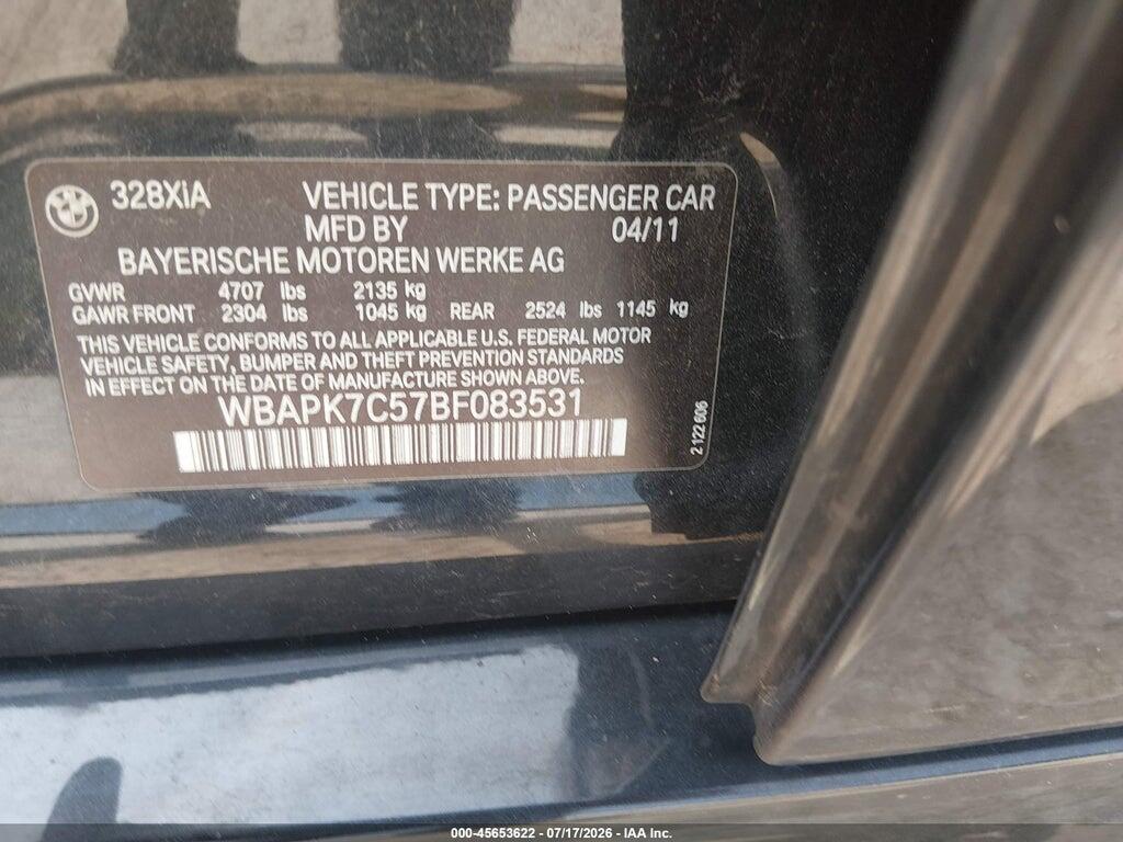 WBAPK7C57BF083531 2011 BMW 328I photo no. 9