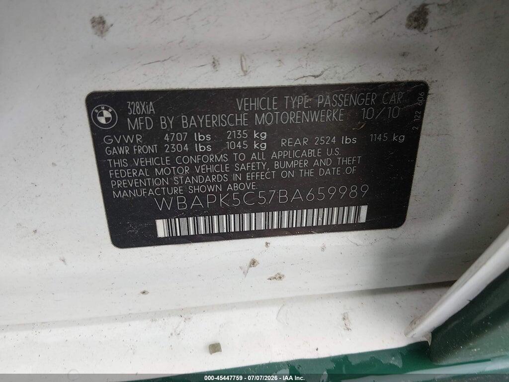 WBAPK5C57BA659989 2011 BMW 328I photo no. 9