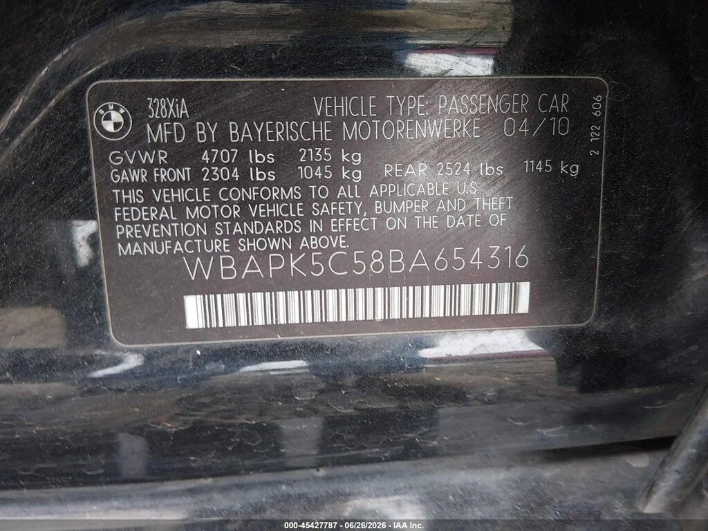 WBAPK5C58BA654316 2011 BMW 328I photo no. 9