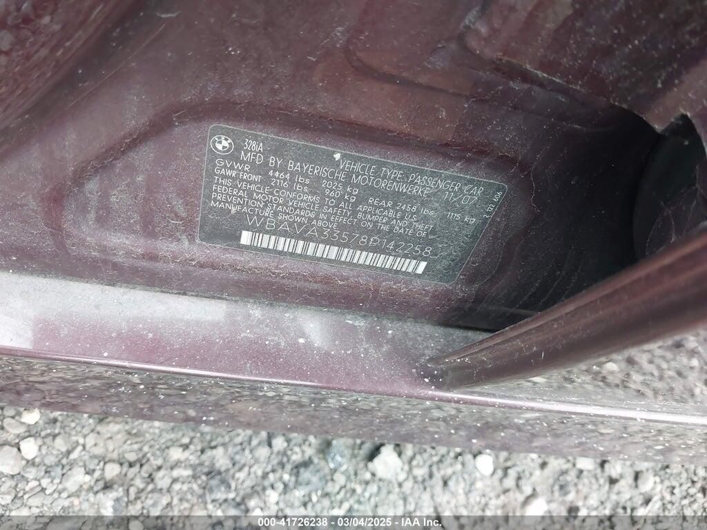 WBAVA33578P142258 2008 BMW 328I photo no. 9
