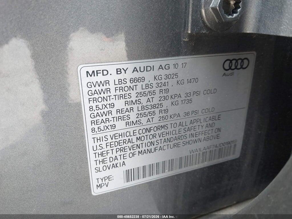 WA1LAAF74JD019059 2018 AUDI Q7 photo no. 8