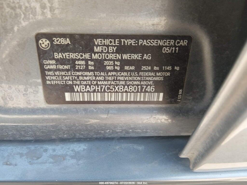 WBAPH7C5XBA801746 2011 BMW 328I photo no. 9