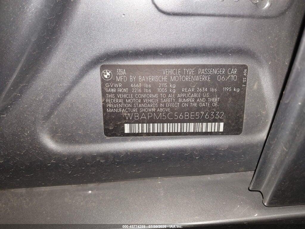 WBAPM5C56BE576332 2011 BMW 335I photo no. 9