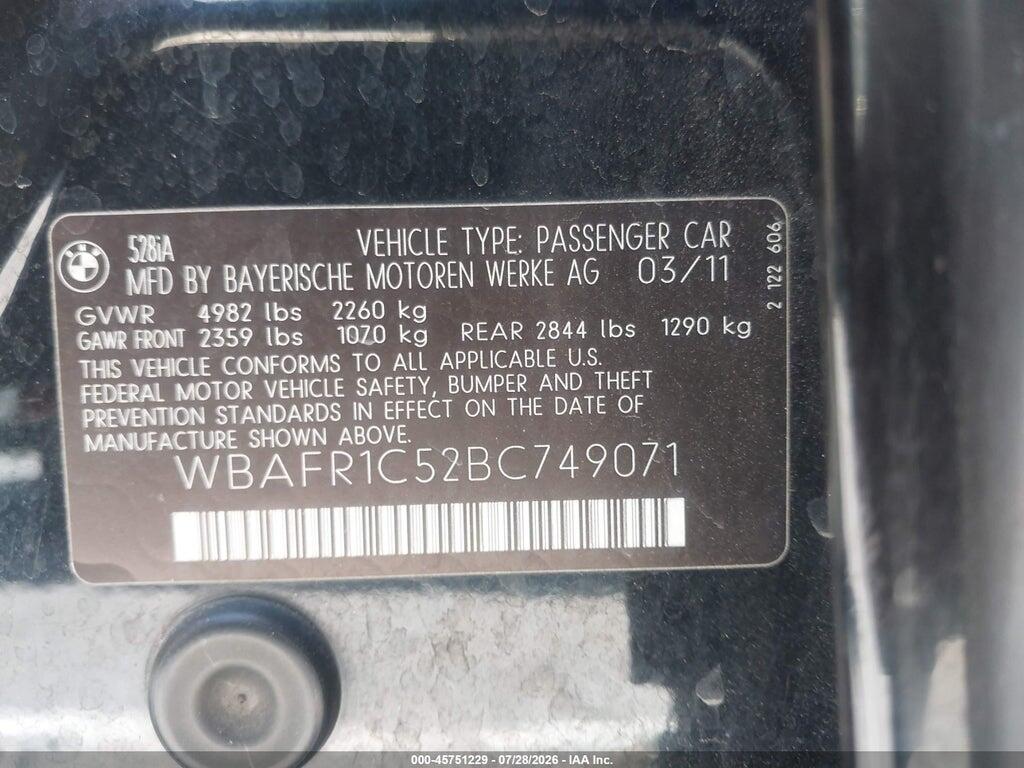 WBAFR1C52BC749071 2011 BMW 528I photo no. 9