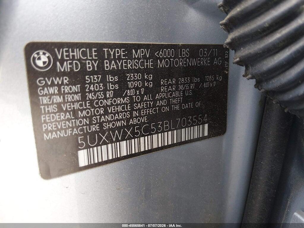 5UXWX5C53BL703554 2011 BMW X3 photo no. 9