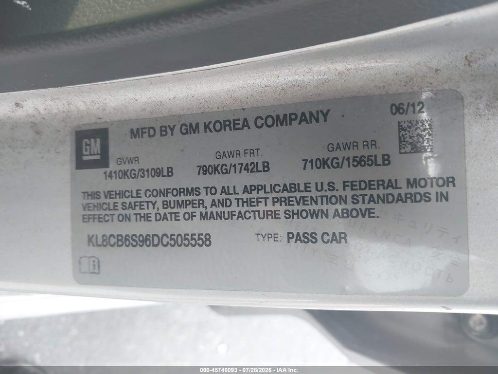KL8CB6S96DC505558 2013 CHEVROLET SPARK photo no. 9