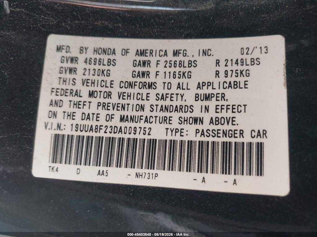 19UUA8F23DA009752 2013 ACURA TL photo no. 9