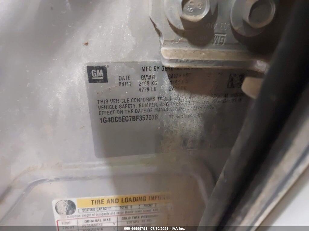 1G4GC5EC7BF357578 2011 BUICK LACROSSE photo no. 9