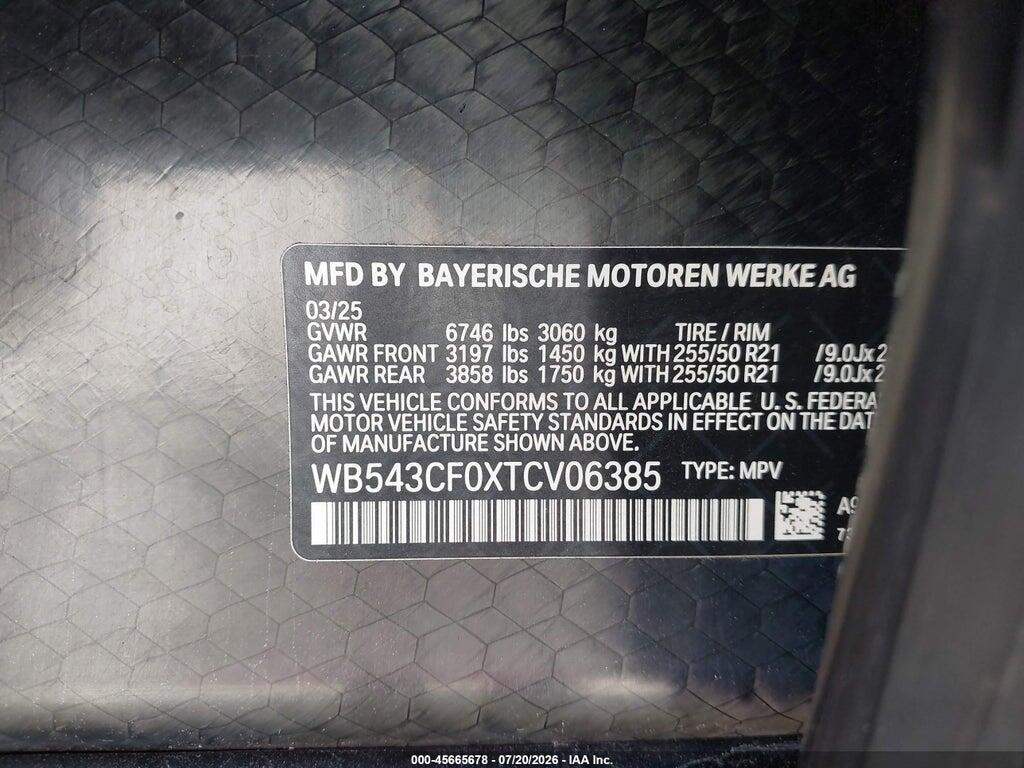 WB543CF0XTCV06385 2026 BMW IX photo no. 9