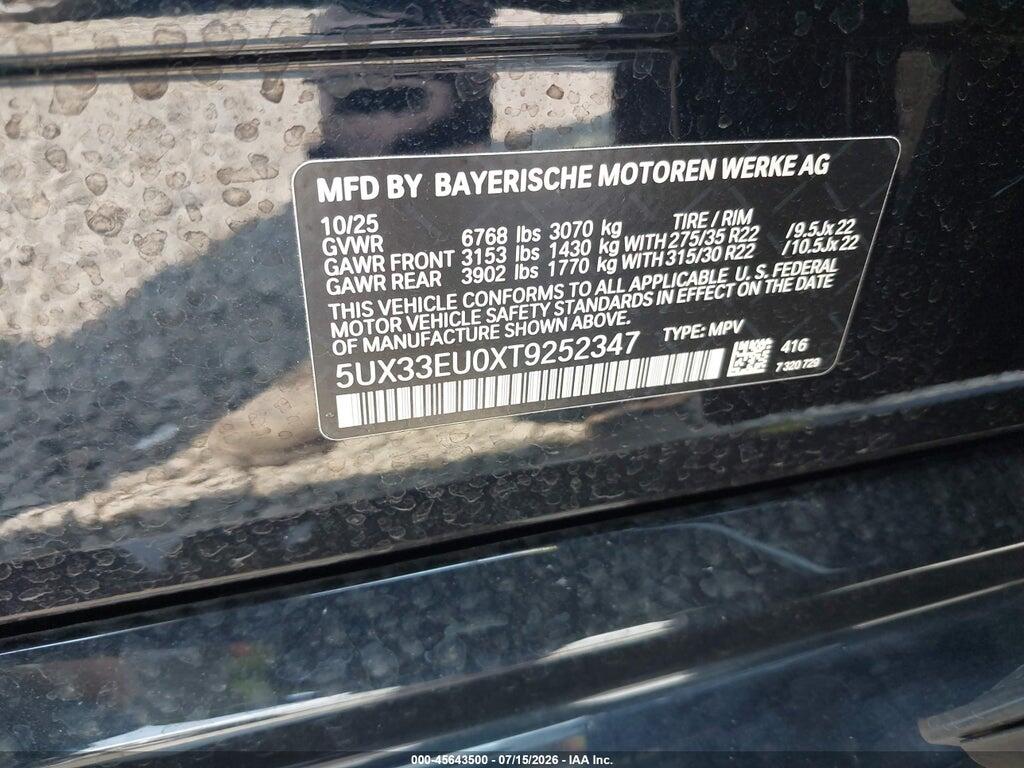 5UX33EU0XT9252347 2026 BMW X5 photo no. 9