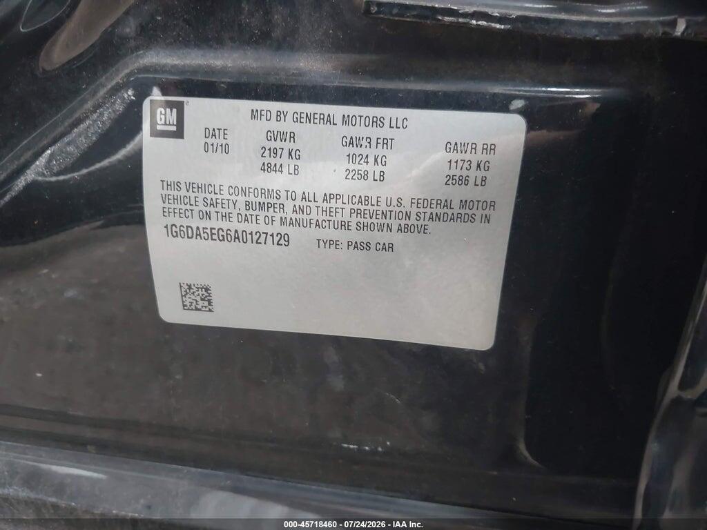 1G6DA5EG6A0127129 2010 CADILLAC CTS photo no. 9
