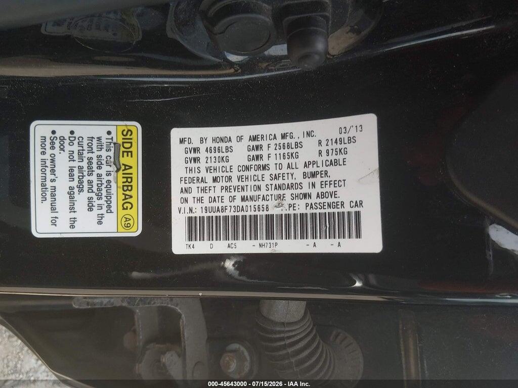 19UUA8F73DA015658 2013 ACURA TL photo no. 9