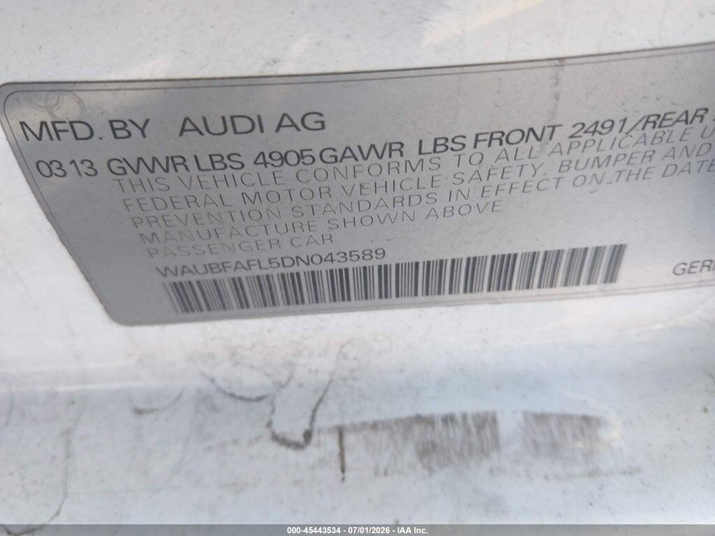 WAUBFAFL5DN043589 2013 AUDI A4 photo no. 9