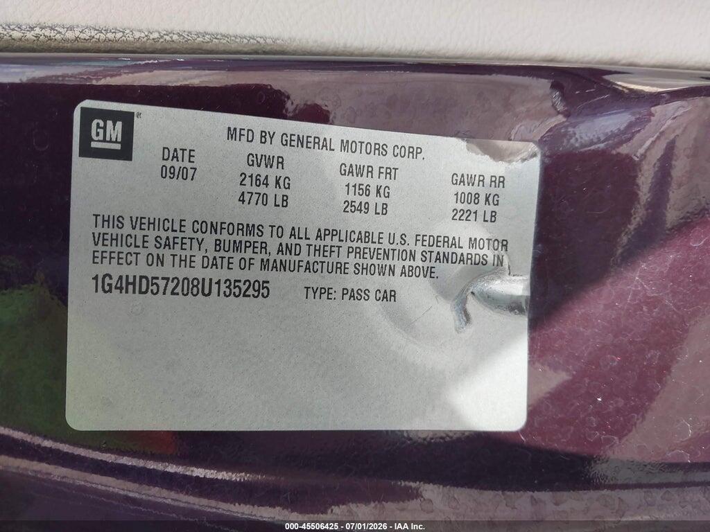 1G4HD57208U135295 2008 BUICK LUCERNE photo no. 9