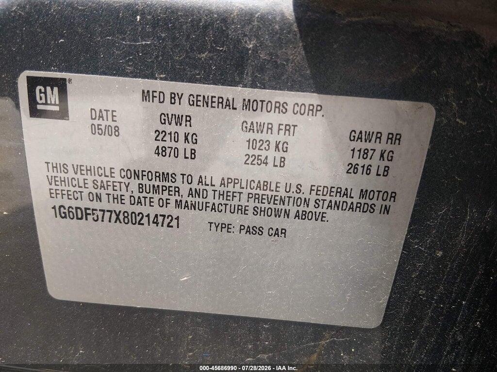 1G6DF577X80214721 2008 CADILLAC CTS photo no. 8