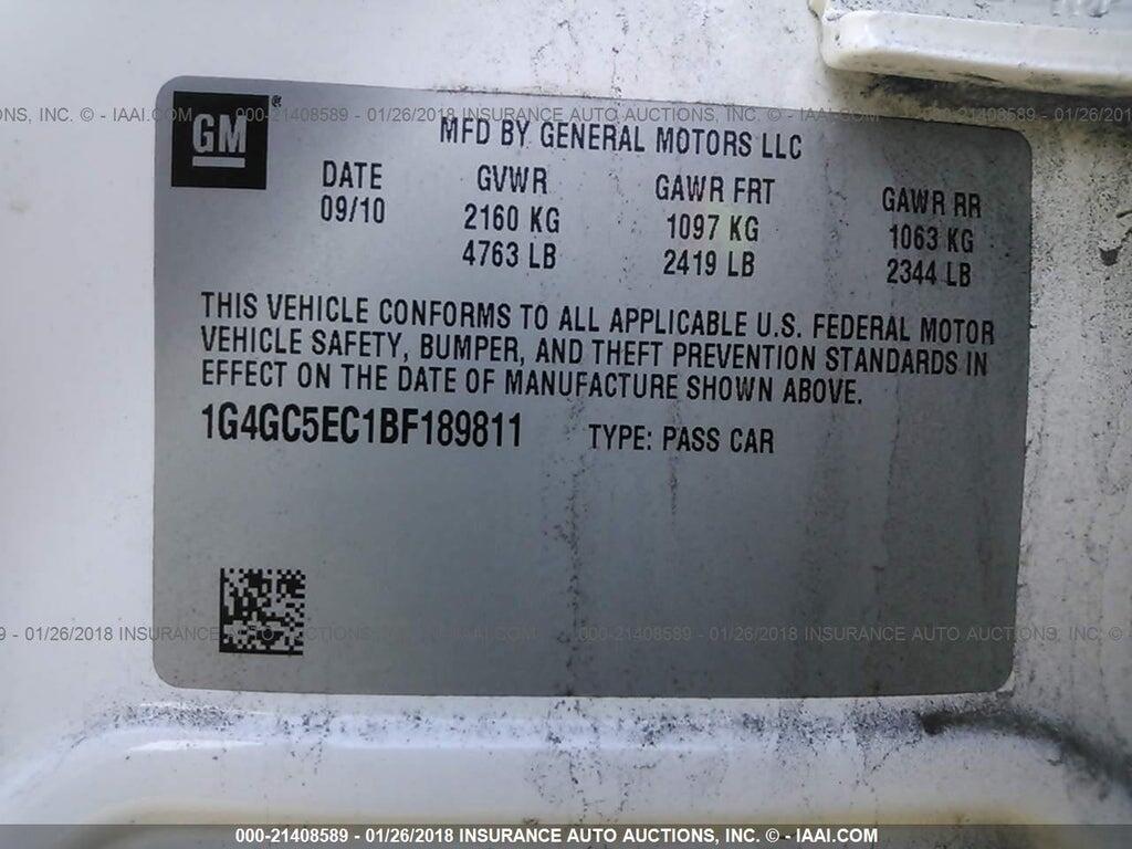 1G4GC5EC1BF189811 2011 BUICK LACROSSE photo no. 9
