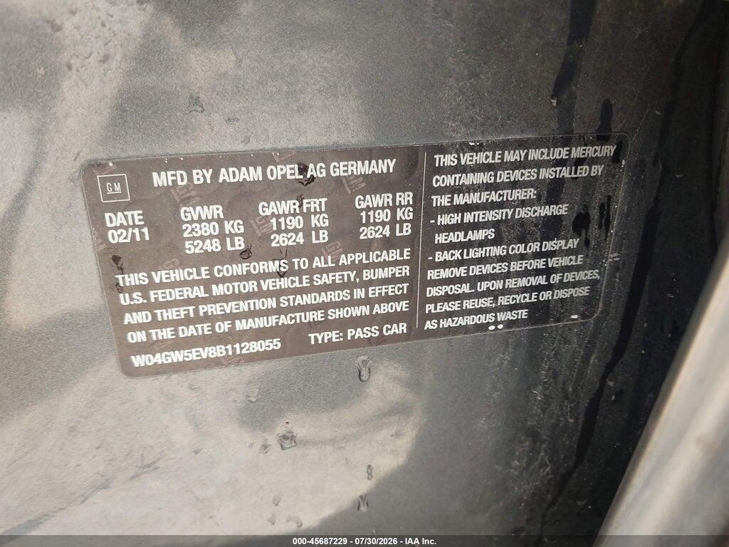 W04GW5EV8B1128055 2011 BUICK REGAL photo no. 9