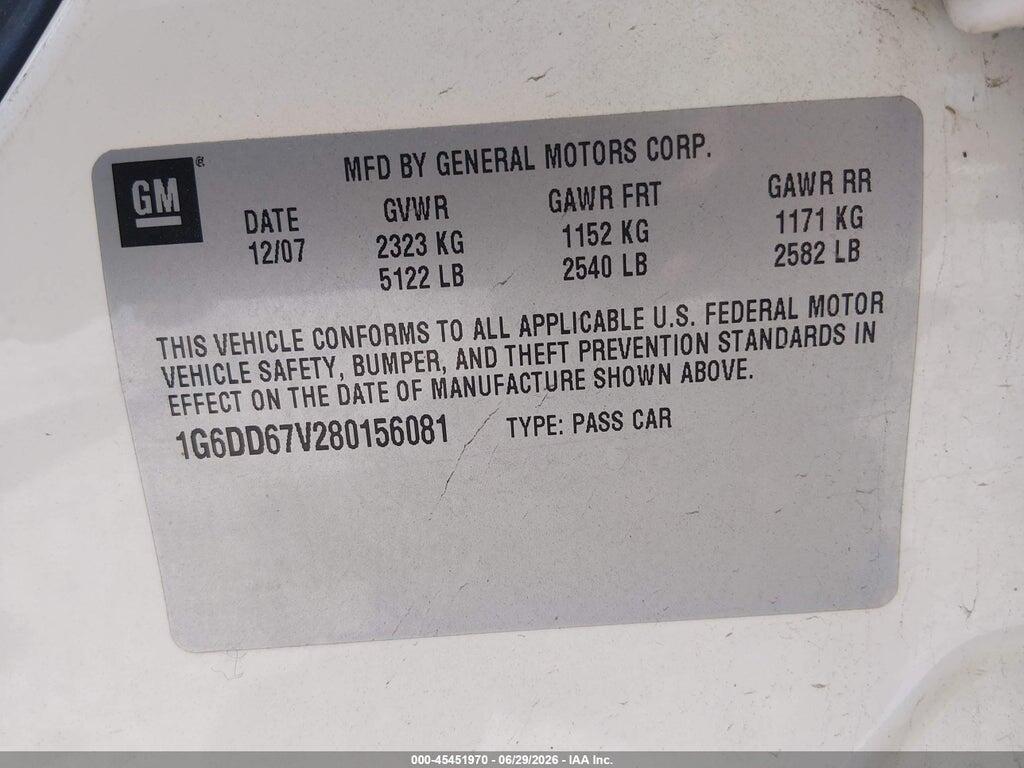1G6DD67V280156081 2008 CADILLAC STS photo no. 9