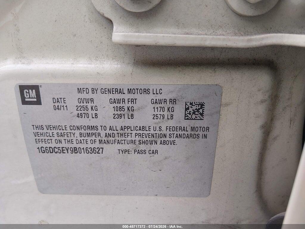 1G6DC5EY9B0163627 2011 CADILLAC CTS photo no. 9