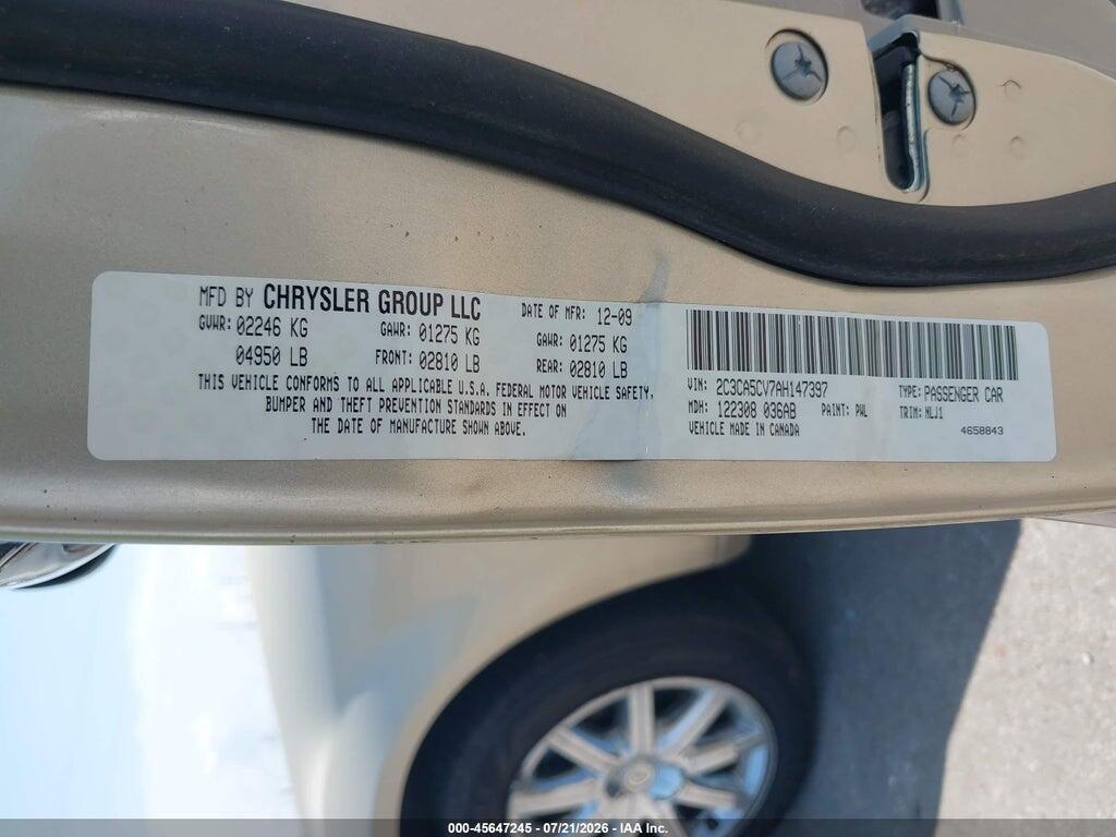 2C3CA5CV7AH147397 2010 CHRYSLER 300 photo no. 9
