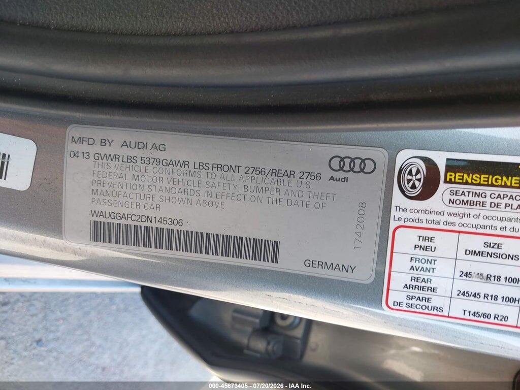WAUGGAFC2DN145306 2013 AUDI A6 photo no. 9