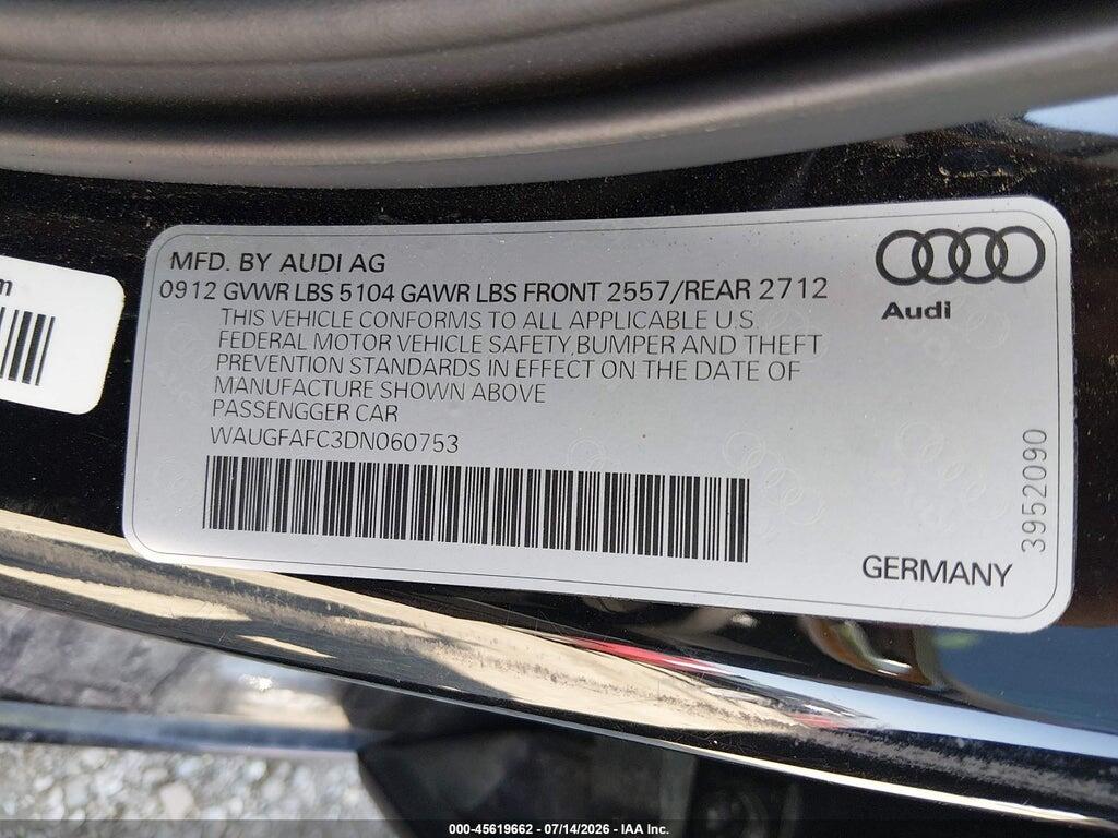 WAUGFAFC3DN060753 2013 AUDI A6 photo no. 9